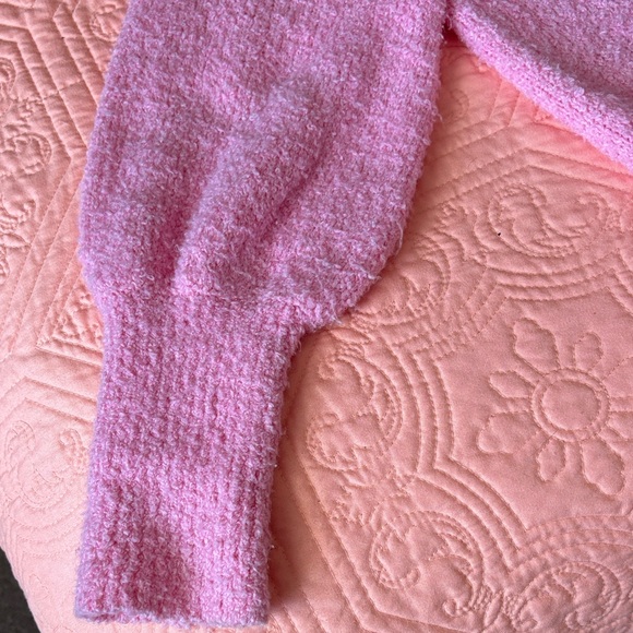Cozy Pink Off-Shoulder Sweater - Picture 5 of 9
